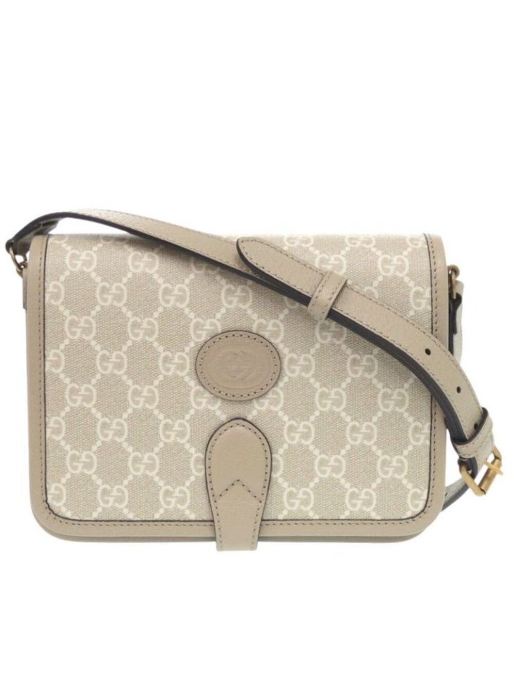 Gucci Interlocking G GG Supreme Canvas Beige Shoulder Bag 1188